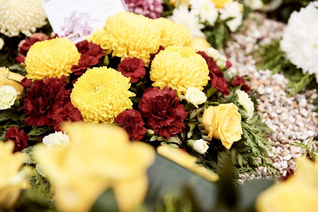 Flower arrangement for a funeral